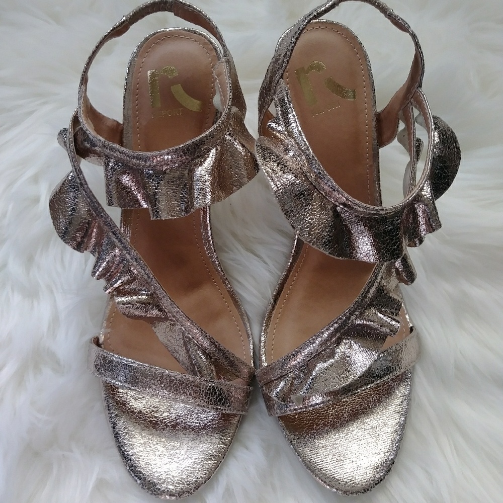rose gold ruffled heels